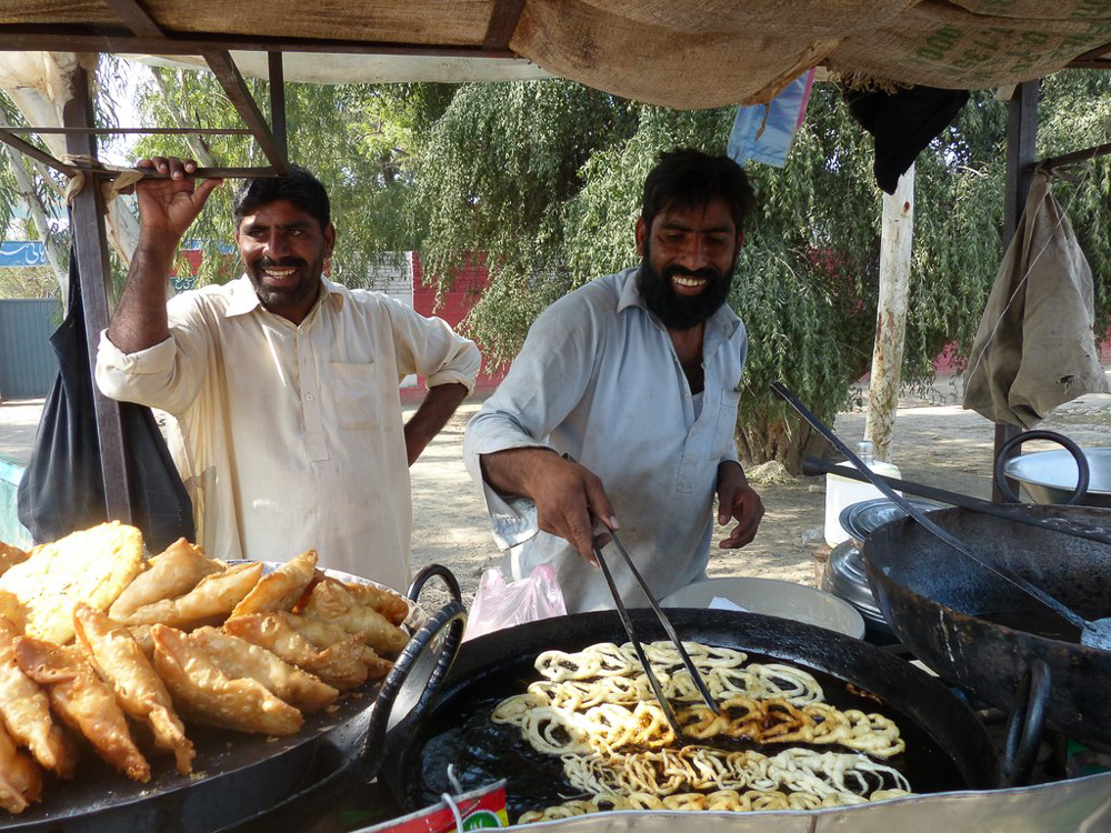 Roadside jalebi stand on the way to Chistian – delicious hot, sweet snacks.